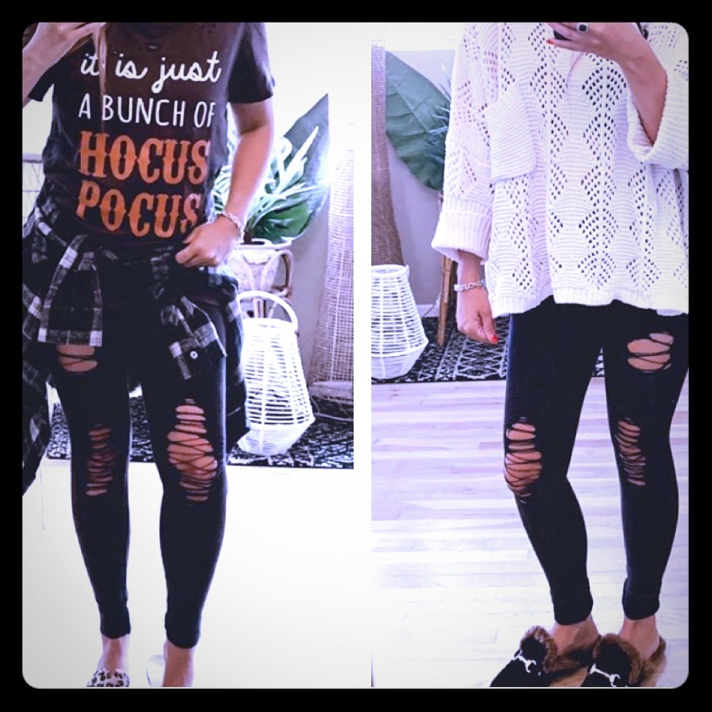 Distressed Vintage Wash Seamless Leggings • L/XL